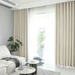 Casa si Gradina - Textile si covoare - Perdele si draperii - Draperii - Draperie din catifea blackout cu rejansa transparenta cu ate pentru galerie, Madison, 250x225 cm, densitate 700 g ml, Winter White, 1 buc - Infinity.ro
