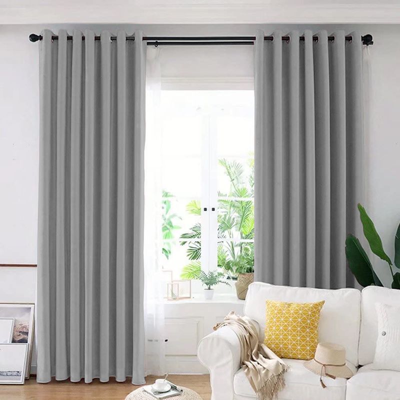 Casa si Gradina - Textile si covoare - Perdele si draperii - Draperii - Set draperie din catifea blackout cu inele auriu antic, Madison, 250x250 cm, densitate 700 g ml, Spanish Gray, 2 buc - Infinity.ro