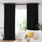 Casa si Gradina - Textile si covoare - Perdele si draperii - Draperii - Set draperie din catifea blackout cu inele negre, Madison, 250x255 cm, densitate 700 g ml, Deep Black, 2 buc - Infinity.ro