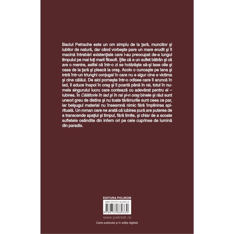 Carti si Birotica - Carti - Fictiune - Calatorie in iad si in rai si-n oras - Dan Persa, editia 2022 - Infinity.ro