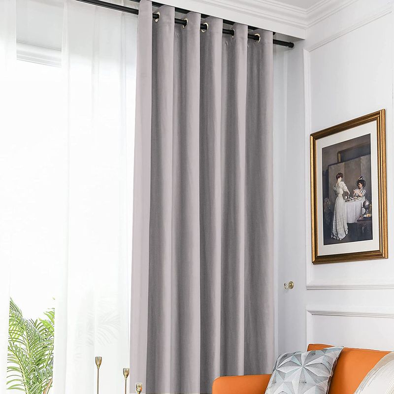 Casa si Gradina - Textile si covoare - Perdele si draperii - Draperii - Draperie din catifea blackout cu inele negre, Madison, 200x230 cm, densitate 700 g ml, Pale Silver, 1 buc - Infinity.ro
