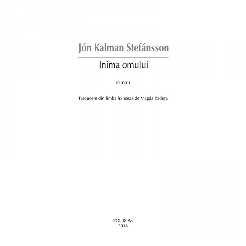 Carti si Birotica - Carti - Fictiune - Inima omului - Jon Kalman Stefansson - Infinity.ro