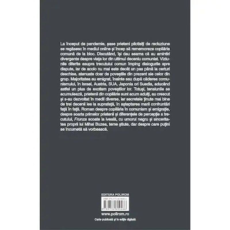 Carti si Birotica - Carti - Fictiune - Frunza - Mihai Buzea, editia 2022 - Infinity.ro