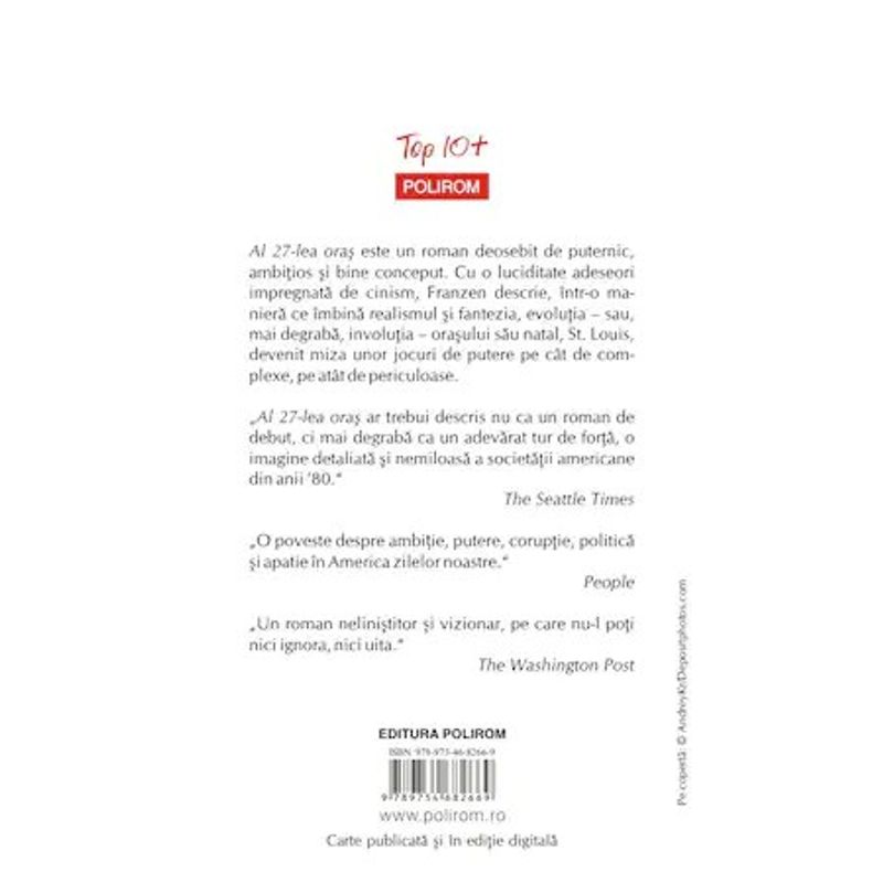 Carti si Birotica - Carti - Fictiune - Al 27-lea oras - Jonathan Frazen, editia 2020 - Infinity.ro