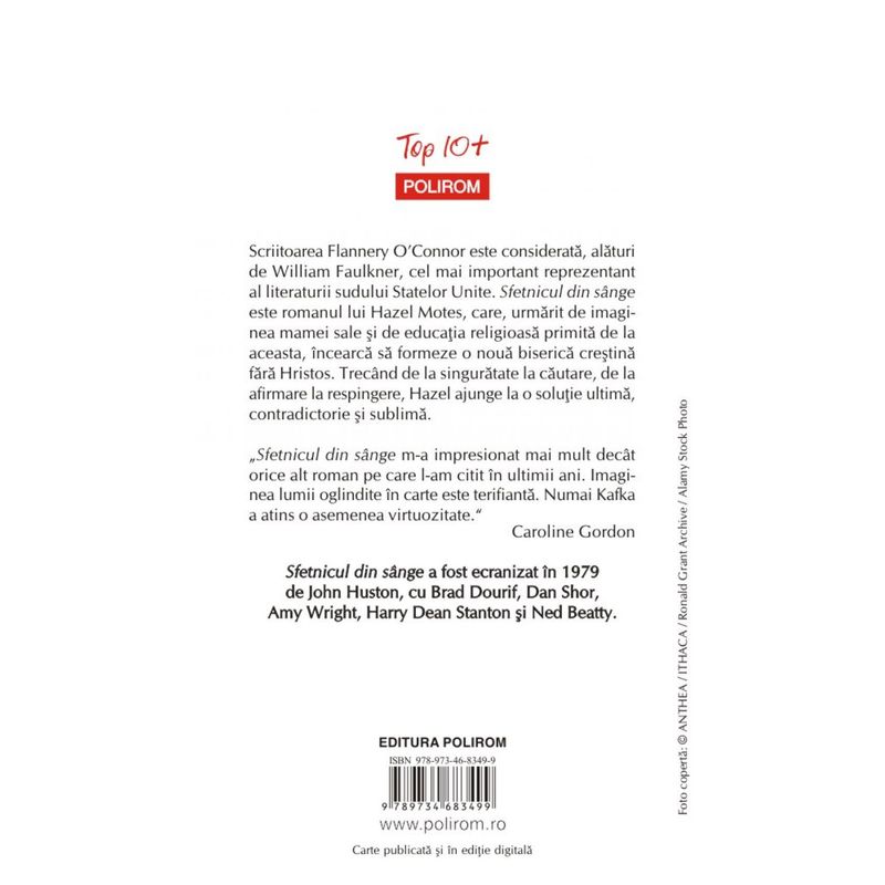 Carti si Birotica - Carti - Fictiune - Sfetnicul din sange, Flannery O'Connor - Infinity.ro