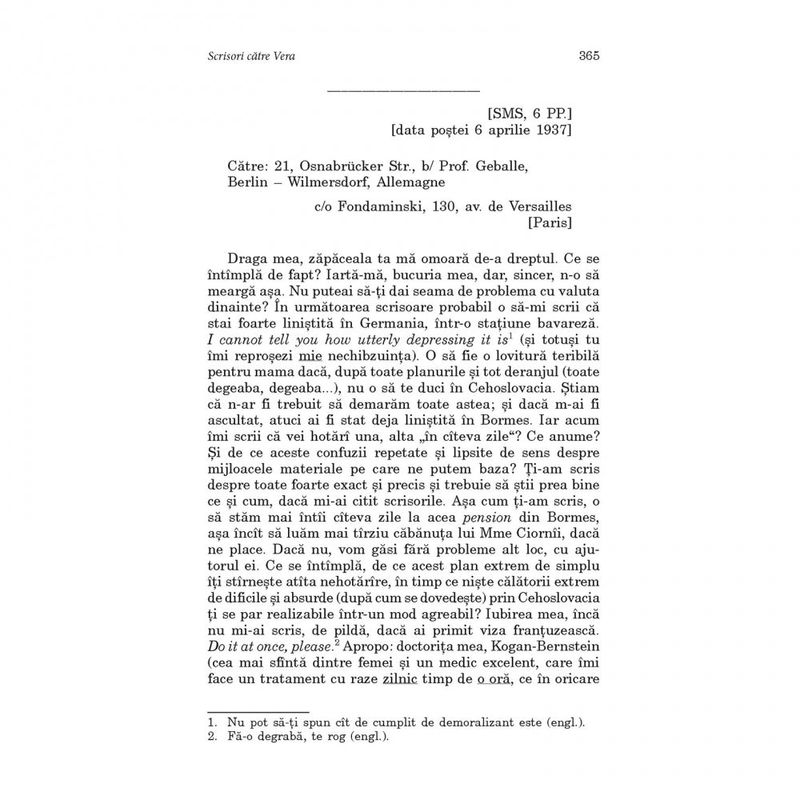 Carti si Birotica - Carti - Fictiune - Scrisori catre Vera (editia 2019), Vladimir Nabokov - Infinity.ro