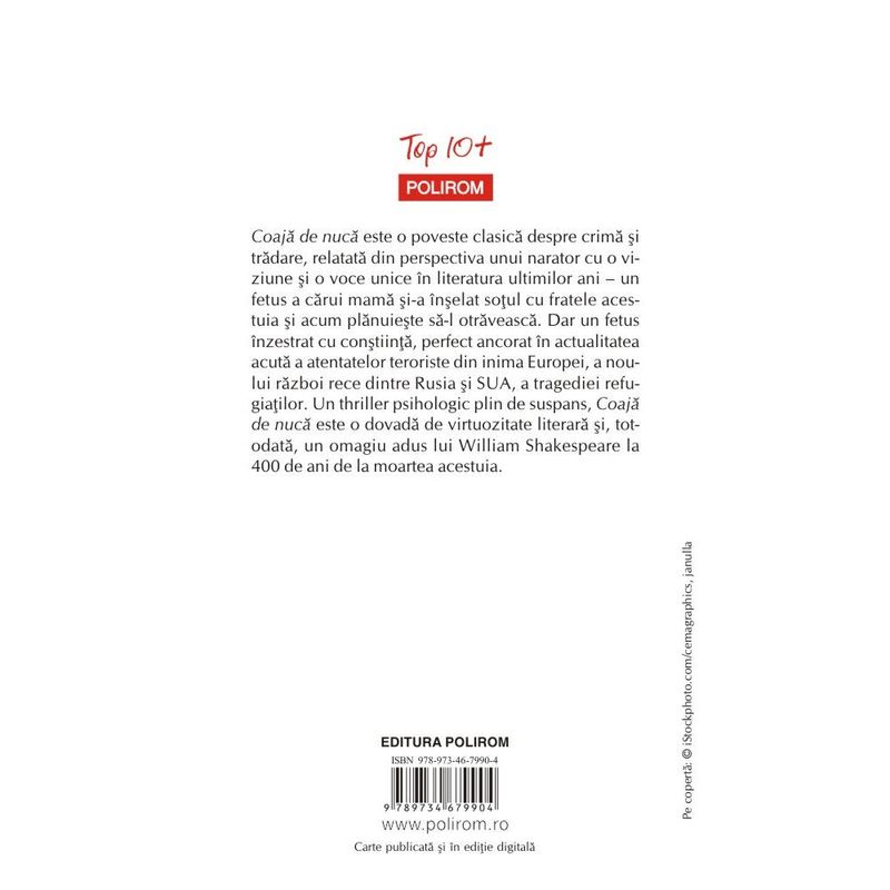 Carti si Birotica - Carti - Fictiune - Coaja de nuca - Ian McEwan, editia 2019 - Infinity.ro