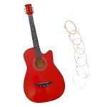 TV, Audio-Video si Foto - Instrumente muzicale - Instrumente clasice - Chitara clasica din lemn IdeallStore®, Red Raven, 95 cm, model Cutaway, rosie, corzi incluse - Infinity.ro