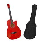 TV, Audio-Video si Foto - Instrumente muzicale - Instrumente clasice - Chitara clasica din lemn IdeallStore®, Red Raven, 95 cm, model Cutaway, rosie, husa inclusa - Infinity.ro
