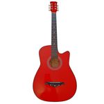 TV, Audio-Video si Foto - Instrumente muzicale - Instrumente clasice - Chitara clasica din lemn IdeallStore®, Red Raven, 95 cm, model Cutaway, rosie, pana inclusa - Infinity.ro