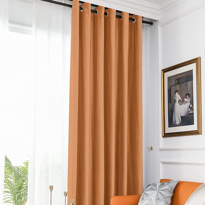 Casa si Gradina - Textile si covoare - Perdele si draperii - Draperii - Set draperie din catifea blackout cu inele negre, Madison, 150x265 cm, densitate 700 g ml, Bronze, 2 buc - Infinity.ro