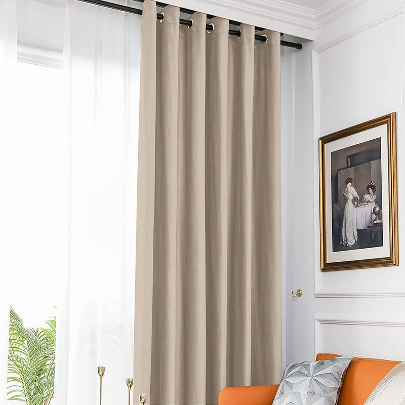 Casa si Gradina - Textile si covoare - Perdele si draperii - Draperii - Set draperie din catifea blackout cu inele albe, Madison, 200x230 cm, densitate 700 g ml, Beaver, 2 buc - Infinity.ro