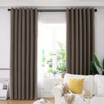 Casa si Gradina - Textile si covoare - Perdele si draperii - Draperii - Set draperie din catifea blackout cu inele auriu antic, Madison, 250x250 cm, densitate 700 g ml, Taupe, 2 buc - Infinity.ro