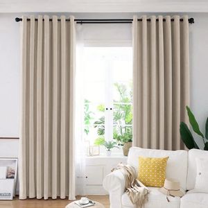 Set draperie din catifea blackout cu inele argintii, Madison, 200x245 cm, densitate 700 g ml, Beaver, 2 buc