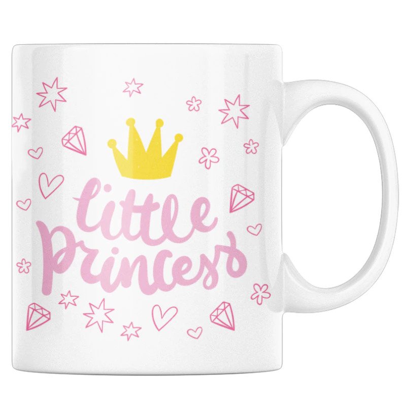 Casa si Gradina - Bucatarie si vesela - Cani si pahare - Cani si cesti - Cana personalizata cadou pentru sora, Priti Global, din ceramica cu textul little princess, 330 ml - Infinity.ro