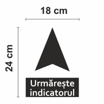 Casa si Gradina - Decoratiuni - Stickere decorative - Autocolant podea, Set 15 sageti indicatoare pentru semnalizarea directiei, indicatoare traseu, alb/negru, 18 x 24 cm - Infinity.ro