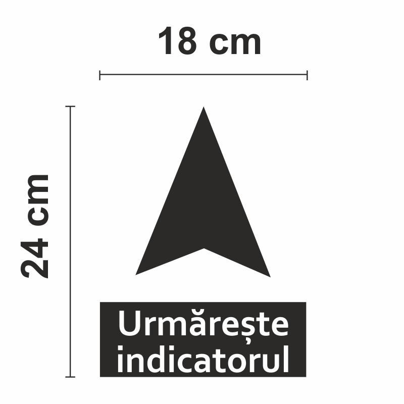 Casa si Gradina - Decoratiuni - Stickere decorative - Autocolant podea, Set 15 sageti indicatoare pentru semnalizarea directiei, indicatoare traseu, alb/negru, 18 x 24 cm - Infinity.ro