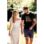 Fashion, accesorii si bijuterii - Barbati - Imbracaminte - Tricouri si bluze barbati - Tricou personalizat cu mesaj amuzant, Priti Global, pentru investitori in crypto, Eat, Sleep, Trade, Repeat, Negru, S - Infinity.ro