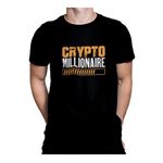 Fashion, accesorii si bijuterii - Barbati - Imbracaminte - Tricouri si bluze barbati - Tricou pentru barbati, personalizat cu mesaj amuzant, Priti Global, Crypto millionaire loading, Negru, S - Infinity.ro