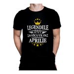 Fashion, accesorii si bijuterii - Barbati - Imbracaminte - Tricouri si bluze barbati - Tricou barbati, Priti Global, cadou unic pentru prieteni, Legendele sunt nascute in Aprilie, Negru, S - Infinity.ro