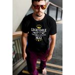 Fashion, accesorii si bijuterii - Barbati - Imbracaminte - Tricouri si bluze barbati - Tricou barbati, Priti Global, cadou unic pentru prieteni, Legendele sunt nascute in Mai, Negru, S - Infinity.ro