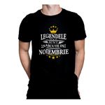 Fashion, accesorii si bijuterii - Barbati - Imbracaminte - Tricouri si bluze barbati - Tricou barbati, Priti Global, cadou unic pentru prieteni, Legendele sunt nascute in Noiembrie, Negru, S - Infinity.ro