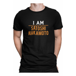 Fashion, accesorii si bijuterii - Barbati - Imbracaminte - Tricouri si bluze barbati - Tricou barbati, Priti Global, personalizat cu mesaj amuzant, I am satoshi nakamoto, Negru, S - Infinity.ro