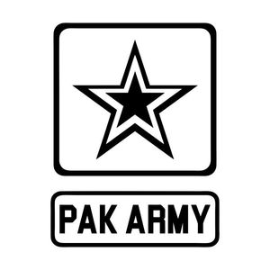 Sticker decorativ tuning, Auto, 4x4, Stea, Pak army, PVC autocolant, Negru, 20x15 cm