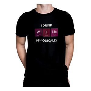 Tricou impri cu mesaj amuzant, Priti Global, Tabelul Periodic, I drink wine
