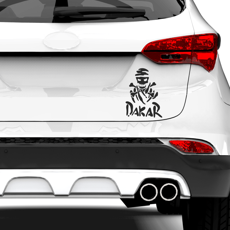 Auto si Moto - Intretinere auto - Stickere auto - Set doua stickere decorative tuning, dakar, cap de schelet, automobile sport de teren, 4x4, dimensiune sticker 30 x 22 cm, negru - Infinity.ro