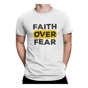 Tricou pentru barbati, impri cu mesaj crestin, Priti Global, Faith over fear