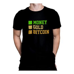 Tricou barbati, Priti Global, personalizat cu mesaj amuzantoney, Gold, Bitcoin