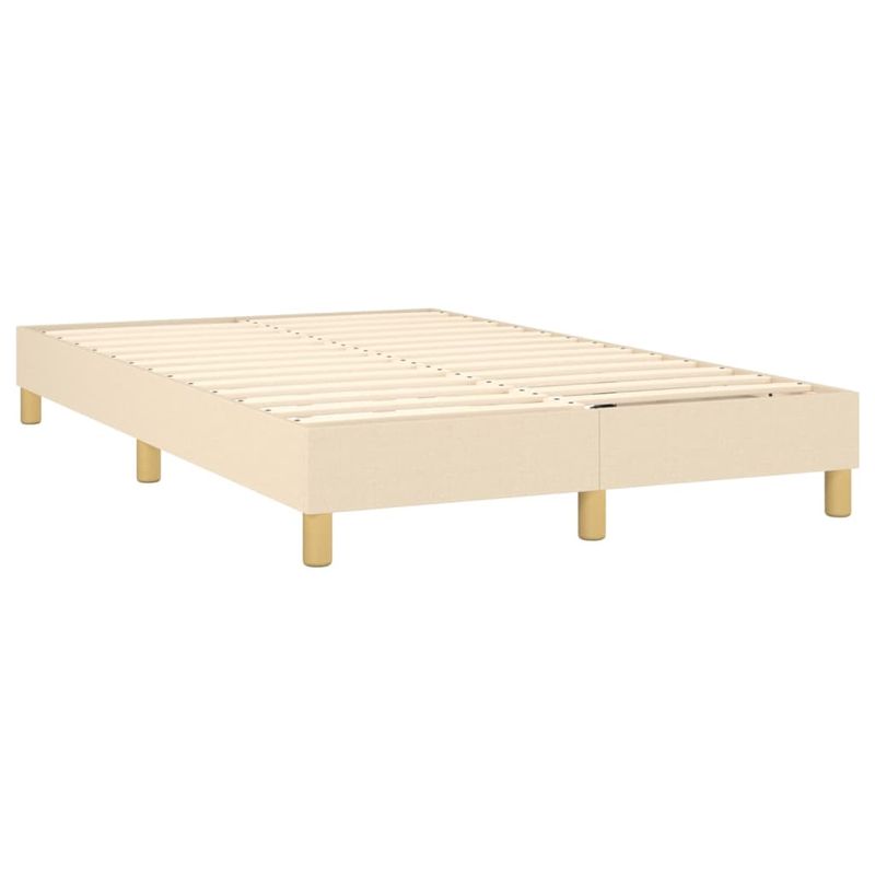 Casa si Gradina - Mobilier - Paturi si accesorii - Paturi - Pat box spring cu saltea, crem, 120x200 cm, textil - Infinity.ro