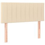 Casa si Gradina - Mobilier - Paturi si accesorii - Paturi - Pat box spring cu saltea, crem, 120x200 cm, textil - Infinity.ro