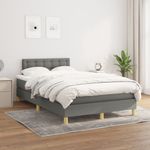 Casa si Gradina - Mobilier - Paturi si accesorii - Paturi - Pat box spring cu saltea, gri inchis, 120x200 cm, textil - Infinity.ro