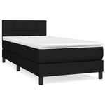 Casa si Gradina - Mobilier - Paturi si accesorii - Paturi - Pat box spring cu saltea, negru, 90x200 cm, textil - Infinity.ro