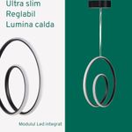 Casa si Gradina - Corpuri si surse de iluminat - Lustre si pendule - Candelabru led, pentru birouri, camere hotel si locuinte, culoare negru, design futuristic - Infinity.ro