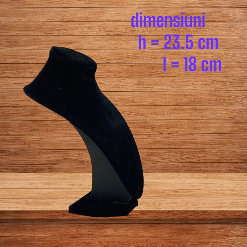 Fashion, accesorii si bijuterii - Femei - Bijuterii femei - Cutii bijuterii - Suport expunere,tip bust,stil clasic,negru,catifea pentru ornamente,pandantive,brose,lanturi,coliere si alte bijuterii - Infinity.ro