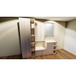 Casa si Gradina - Mobilier - Organizare si depozitare - Cuiere - Cuier cu Pantofar Frame PAL L 225 x A 40 x H 200 cm Blonde Liberty Elm - Infinity.ro