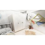 Casa si Gradina - Mobilier - Dulapuri si sifoniere - Sifoniere - Dulap Narcisa 3 x Usi x 1 Bara x 1 Polita L 150 x A 50 x H 200 cm White Loft Pine - Infinity.ro