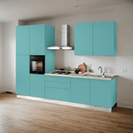 Casa si Gradina - Mobilier - Seturi de mobilier - Seturi bucatarie - Bucatarie Lucy 2.0 MDF vopsit L 320 x A 60 x H 210 cm full Turquoise - Infinity.ro