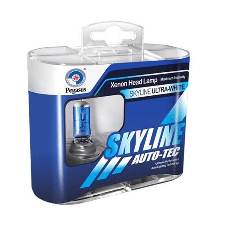 Auto si Moto - Electrice auto - Iluminare si semnalizare - Becuri auto - Set 2 becuri halogen 55w 5000K Skyline HB3 cu 12V - Infinity.ro