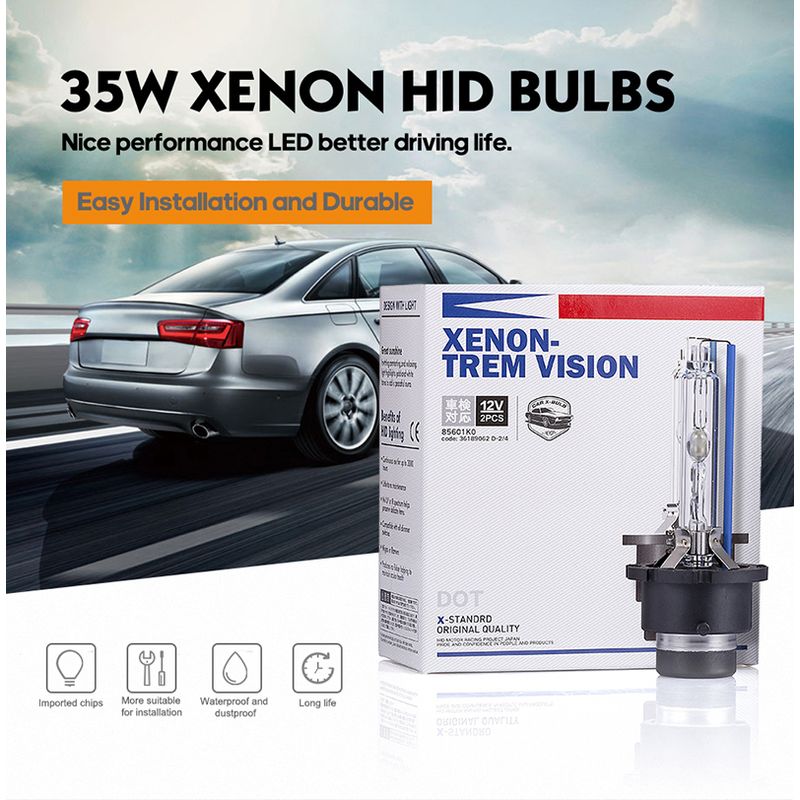 Auto si Moto - Electrice auto - Iluminare si semnalizare - Becuri auto - Becuri xenon D2R 6000K 35 w Trem Vision Original 2 buc /set - Infinity.ro