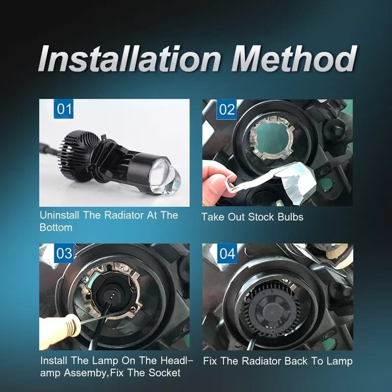 Auto si Moto - Electrice auto - Iluminare si semnalizare - Becuri auto - Set de 2 becuri led Xentech Light H4 Bi-Proiector Lupa mini 6000k 50w - Infinity.ro