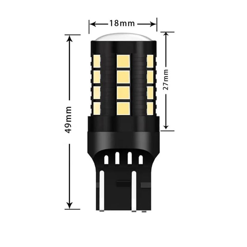 Auto si Moto - Electrice auto - Iluminare si semnalizare - Becuri auto - Set de 2 becuri led auto Xentech light W21w/5w 27 SMD alb canbus pozitie cu lumina de zi 9-30V - Infinity.ro