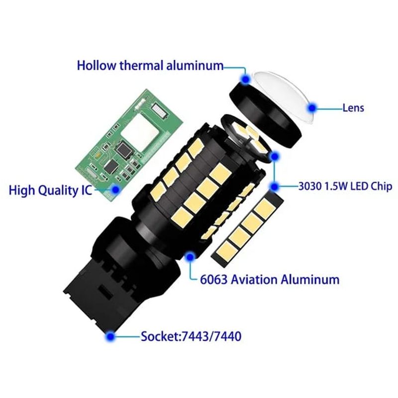 Auto si Moto - Electrice auto - Iluminare si semnalizare - Becuri auto - Set de 2 becuri led auto Xentech light W21w/5w 27 SMD alb canbus pozitie cu lumina de zi 9-30V - Infinity.ro