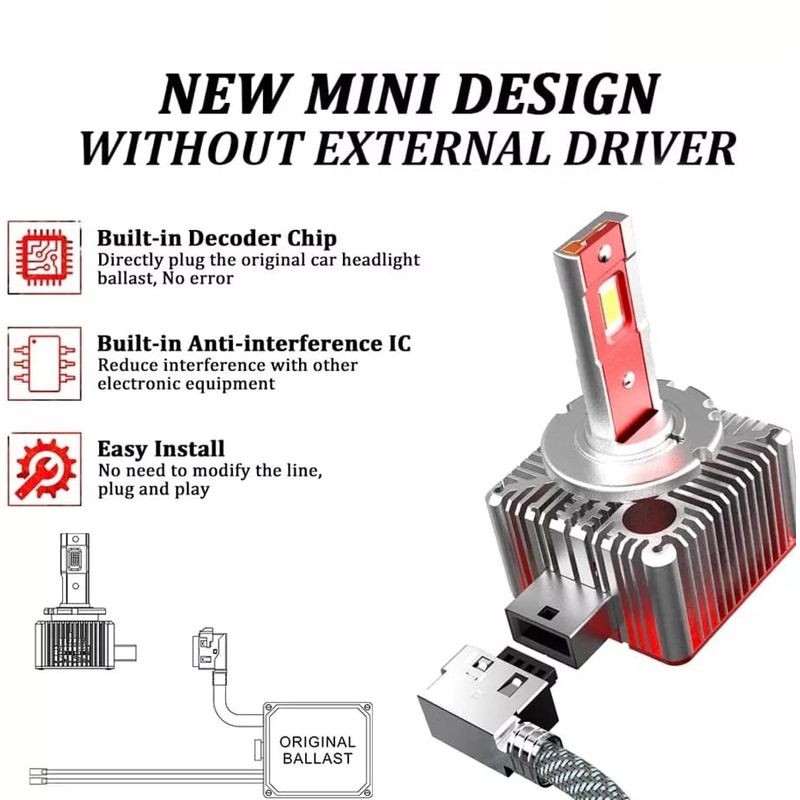 Auto si Moto - Electrice auto - Iluminare si semnalizare - Becuri auto - Set de 2 becuri conversie led Xentech Light X20 D3S plug and play 35W - Infinity.ro