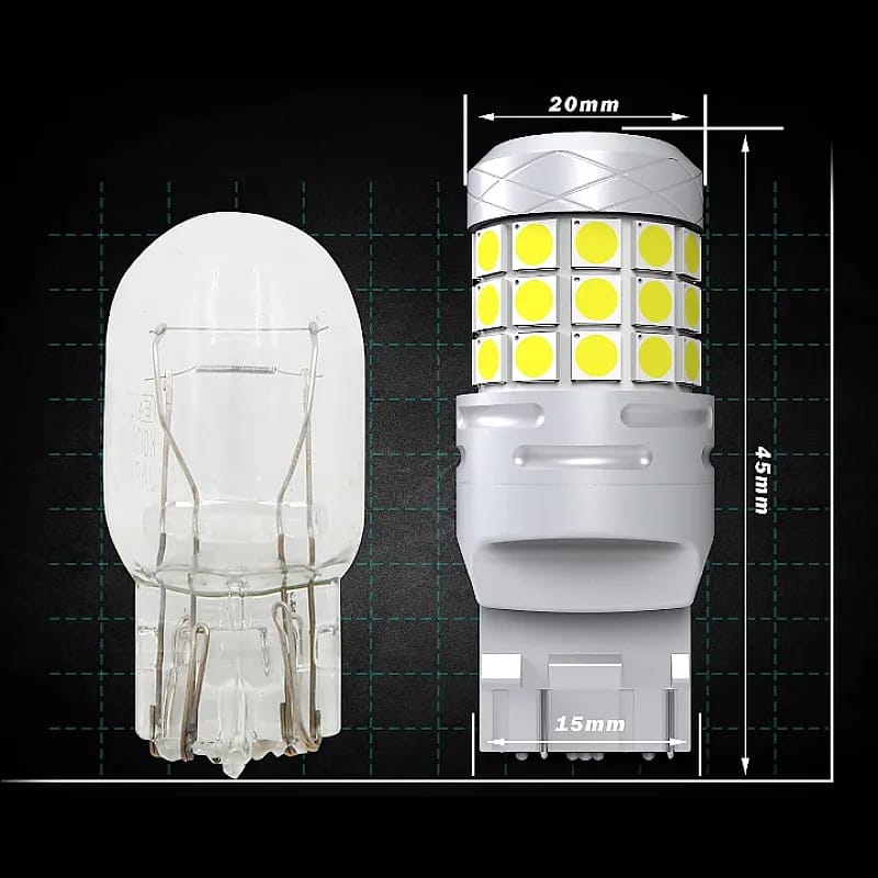 Auto si Moto - Electrice auto - Iluminare si semnalizare - Becuri auto - Set de 2 becuri led Xentech Light w21w/5w T20 42 SMD cu lupa Canbus 12-24V - Infinity.ro