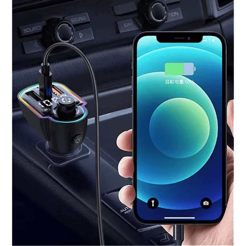 Auto si Moto - Electronice auto - Multimedia auto - Modulator FM Bluetooth 5.0 Incarcare rapida RGB Ambient MP3 Player Tip C PD 20W USB QC 3.0 ZTB-A8 - Infinity.ro