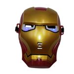 Jucarii, Copii si Bebe/Jucarii si jocuri/Jucarii & jocuri educative/Jucarii interactive - Masca Iron Man, plastic, LED, rosu-galben - Infinity.ro